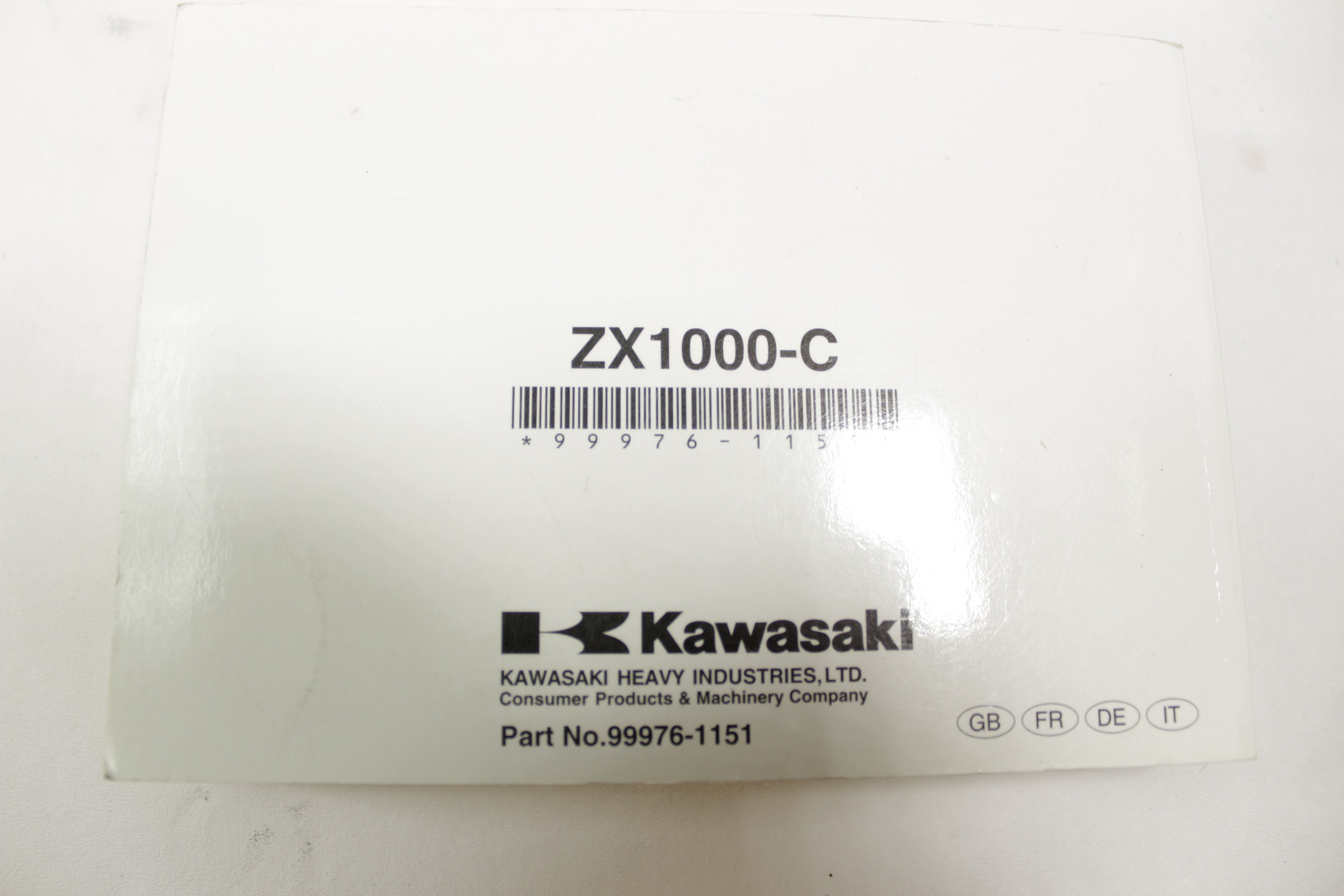 MANUALE USO E MANUTENZIONE 4 LINGUE KAWASAKI NINJA 1000 ZX-10R 2004 - 2005 999761231 OWNER'S MANUAL