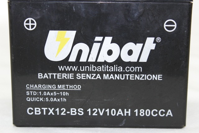 BATTERIA PER MOTO UNIBAT CBTX12-BS 12V 10AH 180CCA BATTERY