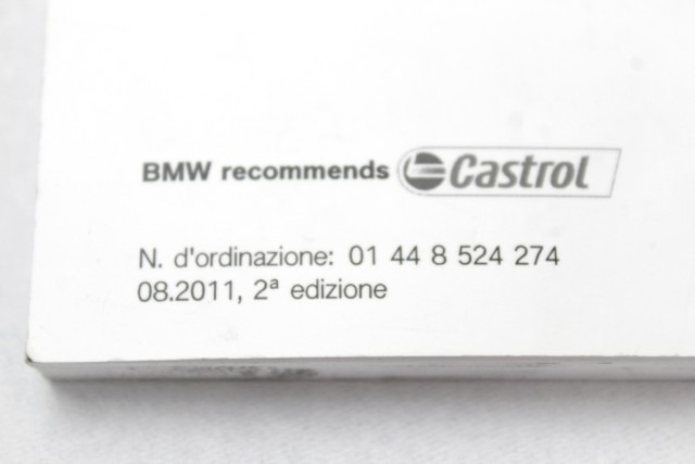 BMW K 1600 GTL 01448524274 MANUALE USO E MANUTENZIONE K48 10 - 16 OWNER'S MANUAL
