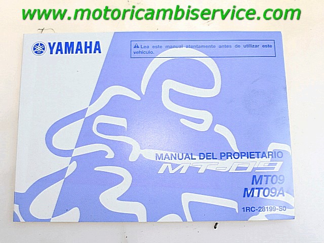 MANUAL DEL PROPRIETARIO YAMAHA MT-09 ABS 2013 - 2015 1RC28199S000 español