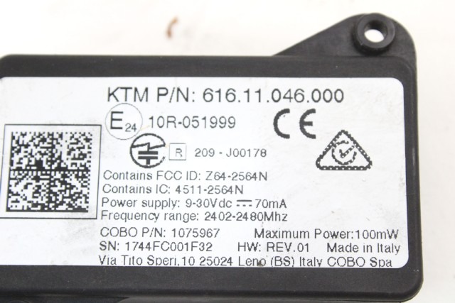 KTM 1290 SUPER DUKE R 61611046000 CENTRALINA CONNECTIVITY 17 - 18 CONTROL UNIT